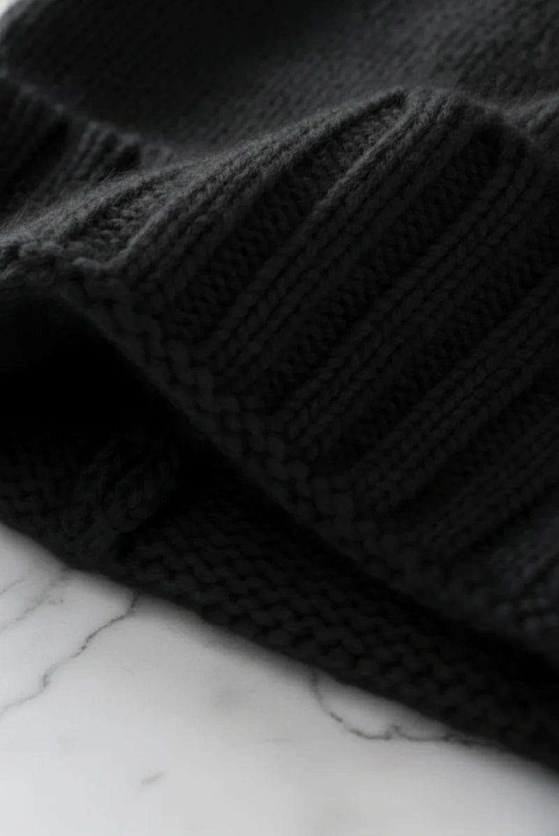 Black Cashmere Beanie